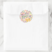 Sticker Rond Impression d'art de nuage de mots lumineux (Sac)