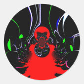 Sticker Rond Impression d'art fluide Kaleidoscope (Devant)