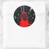 Sticker Rond Impression d'art fluide Kaleidoscope (Sac)