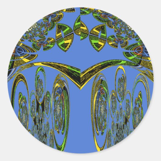 Sticker Rond Impression d'art Iridescente avec design abstrait (Devant)