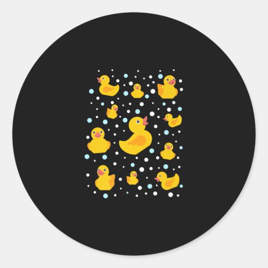 Sticker Rond Impression de canard en caoutchouc (Devant)