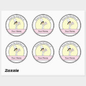 Sticker Rond Impression de chef fille (Feuille)
