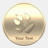 Sticker Rond Impression de chien doré personnalisable avec text (Devant)