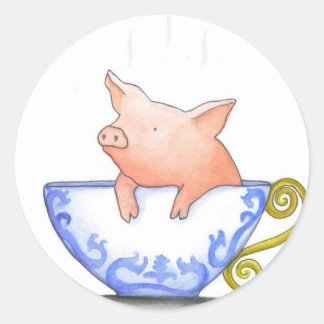 Sticker Rond Impression de cochon