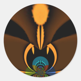 Sticker Rond Impression de contraste de couleur Abstraite