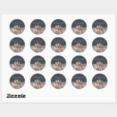 Sticker Rond Impression de fleurs de chiens (Feuille)