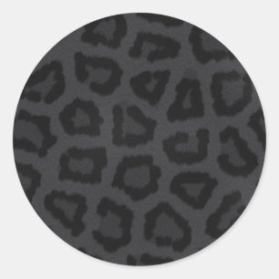 Sticker Rond Impression de fourrure noire