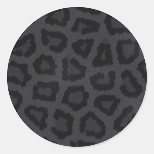 Sticker Rond Impression de fourrure noire (Devant)