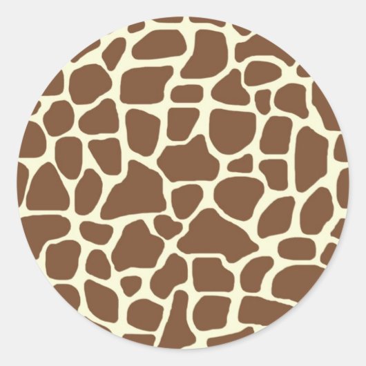 Sticker Rond Impression de girafe (Devant)