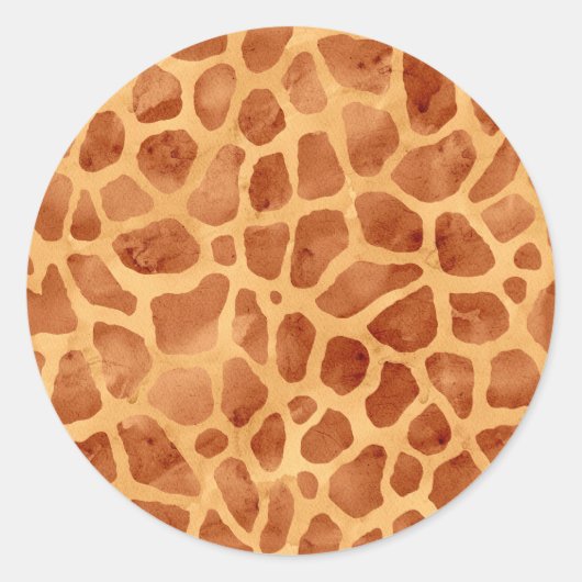 Sticker Rond Impression de girafe aquarelle (Devant)