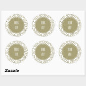 Sticker Rond Impression de girafe blanche or (Feuille)