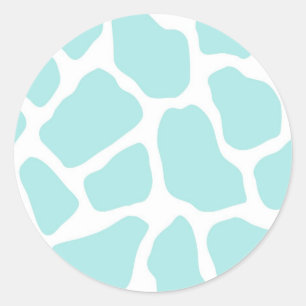 Sticker Rond Impression de girafe ciel et blanc