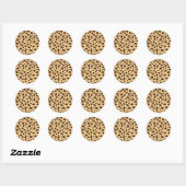 Sticker Rond Impression de guépard marron (Feuille)