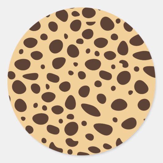 Sticker Rond Impression de guépard marron (Devant)