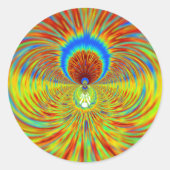 Sticker Rond Impression de Kaleidoscope coloré (Devant)