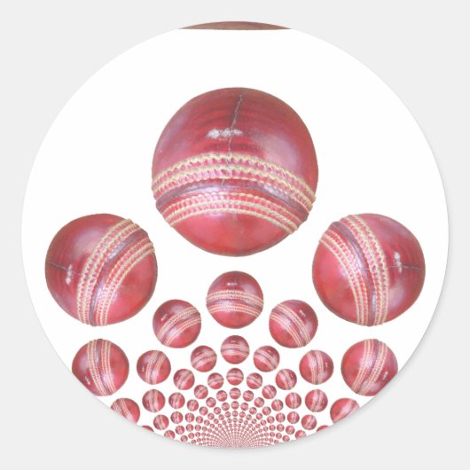 Sticker Rond Impression de la balle de cricket de Sports Lover (Devant)