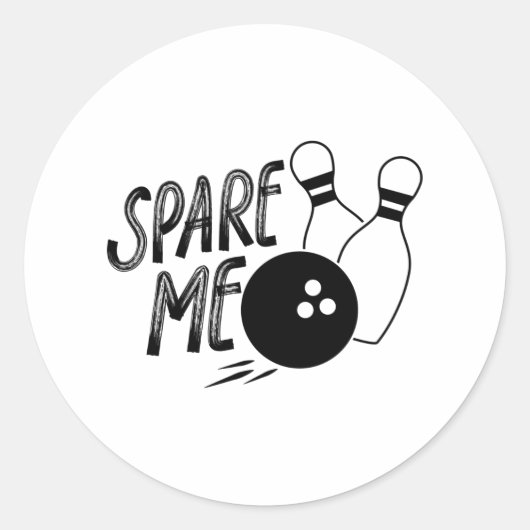 Sticker Rond Impression de la broche de Bowling Spare Me (Devant)