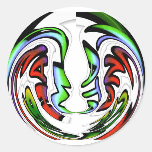 Sticker Rond Impression de l'art du visage abstrait Hakuna Mata