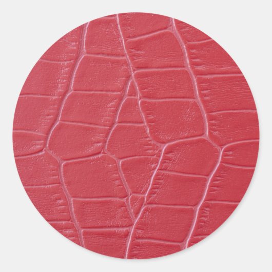 Sticker Rond Impression de peau de crocodile rouge (Devant)