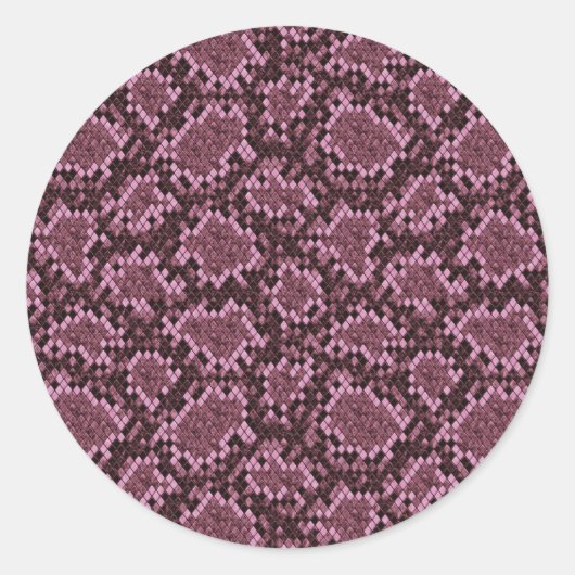 Sticker Rond Impression de serpent rose (Devant)