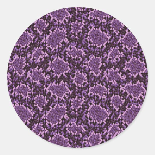 Sticker Rond Impression de serpent violet (Devant)