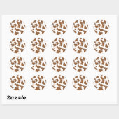 Sticker Rond Impression de vache Brown (Feuille)