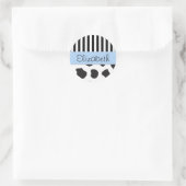 Sticker Rond Impression de vache, Grilles, Noir et Blanc, Votre (Sac)