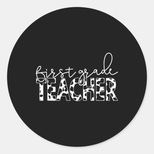 Sticker Rond Impression de vache pour l'école élémentaire de pr (Devant)