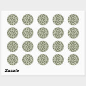 Sticker Rond Impression de vache verte Sage (Feuille)