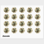 Sticker Rond Impression d'oiseau de John James Audubon Jaseur d (Feuille)