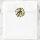 Sticker Rond Impression d'oiseau Grackle Violet d'Audubon Botan (Sac)