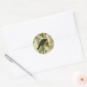 Sticker Rond Impression d'oiseau Grackle Violet d'Audubon Botan (Enveloppe)