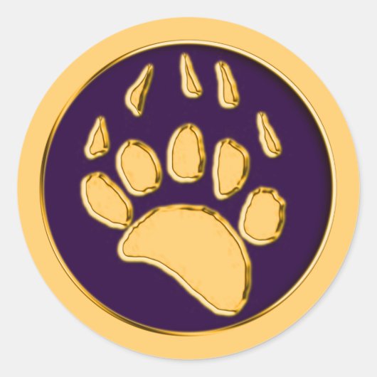 STICKER ROND IMPRESSION D'OURS GRIZZLY (Devant)