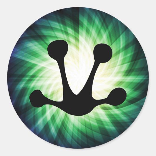 Sticker Rond Impression du pied de grenouille (Devant)