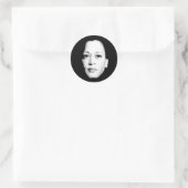 Sticker Rond Impression faciale Kamala Harris (Sac)