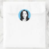 Sticker Rond Impression faciale Kamala Harris (Sac)