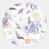 Sticker Rond Impression florale vintage 1 (Devant)