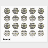 Sticker Rond Impression Giraffe noir et jaune (Feuille)