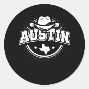 Sticker Rond Impression graphique d'Austin Texas