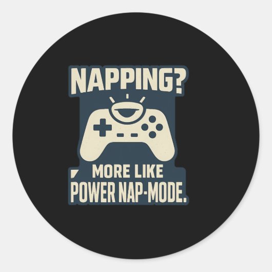 Sticker Rond Impression graphique de joueur en mode de sieste d (Devant)