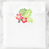 Sticker Rond Impression hawaïenne (Sac)