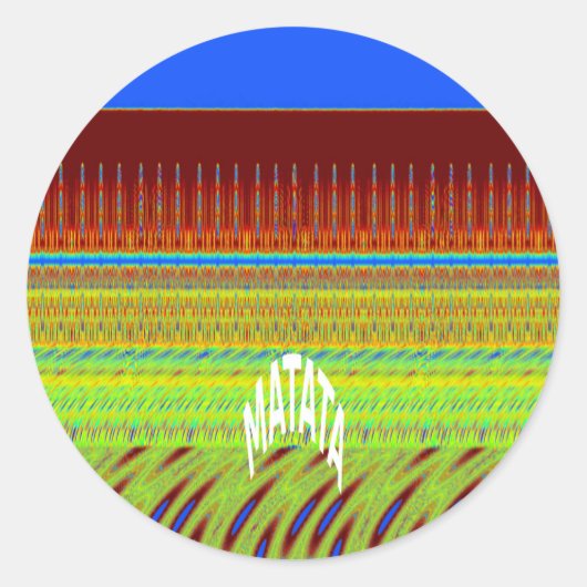 Sticker Rond Impression Motif géométrique coloré (Devant)