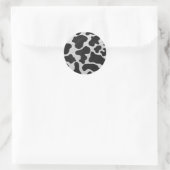 Sticker Rond Impression noire et blanche de la vache (Sac)