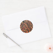 Sticker Rond Impression noire et orange Zebra (Enveloppe)