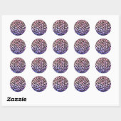 Sticker Rond Impression noire et rose dalmate (Feuille)