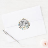 Sticker Rond Impression numérique avec Faire-part de naissance  (Enveloppe)