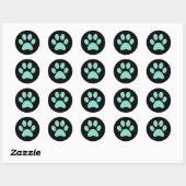 Sticker Rond Impression Paw Puppy (Feuille)