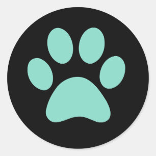 Sticker Rond Impression Paw Puppy