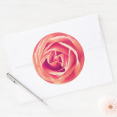 Sticker Rond Impression rose corail (Enveloppe)