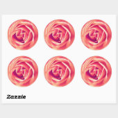 Sticker Rond Impression rose corail (Feuille)